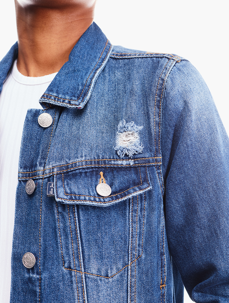 MyRunway | Shop Aca Joe Dark Denim Jacket for Women from MyRunway